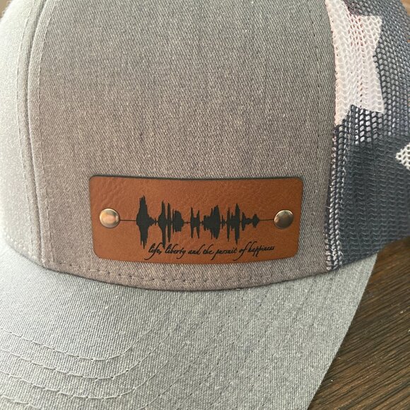 Life, Liberty, And The Pursuit of Happiness Soundwave Gray/Patriotic Trucker Hat - Picture 3 of 5